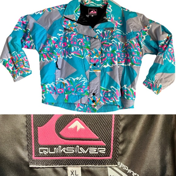 QUIKSILVER Cool Unisex Vintage Totally 80’s Puffer SKI JACKET Size XL - Picture 1 of 13